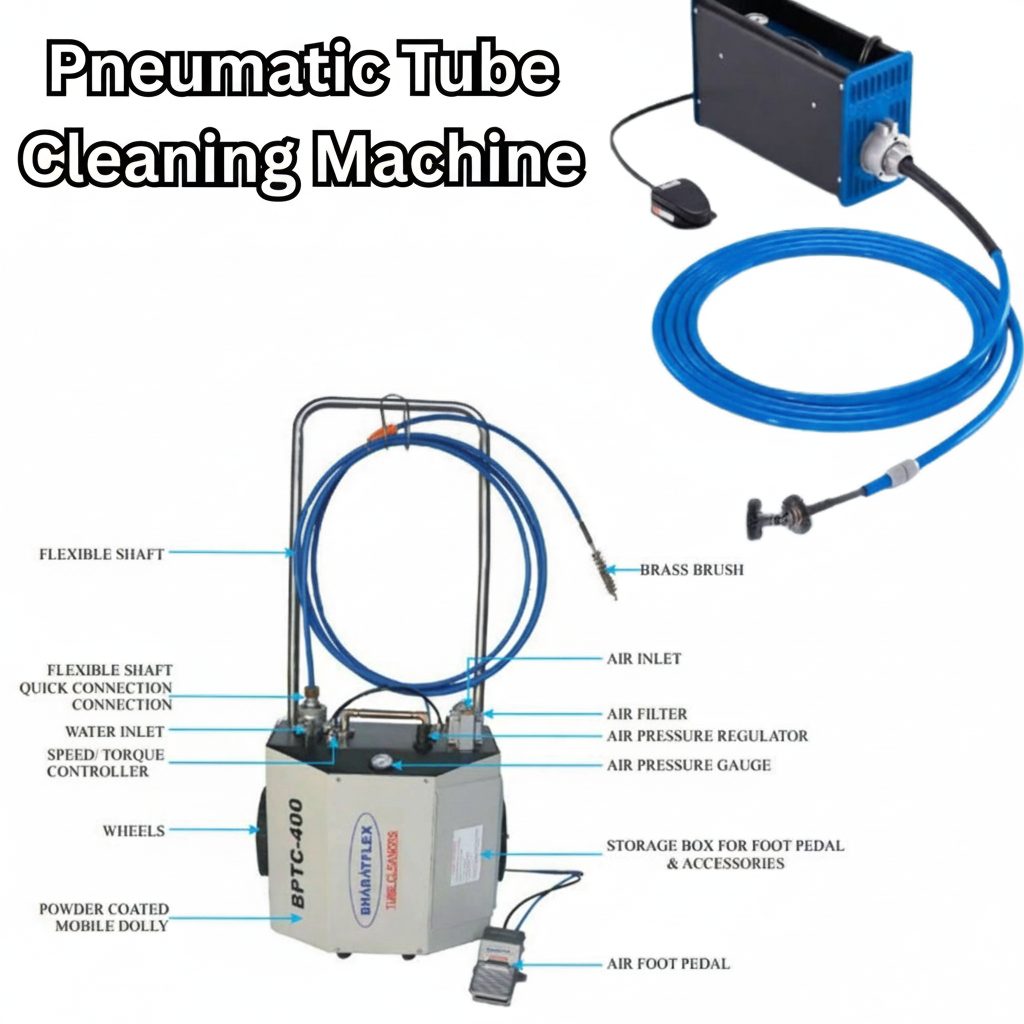 heavy duty pneumatic tube cleaning machine for industrial tube cleaning